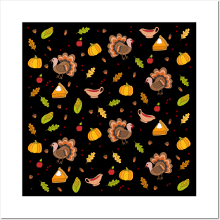 Thanksgiving Turkey pattern Posters and Art